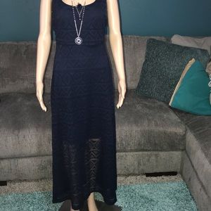 Emerald sundae Sz L navy dress